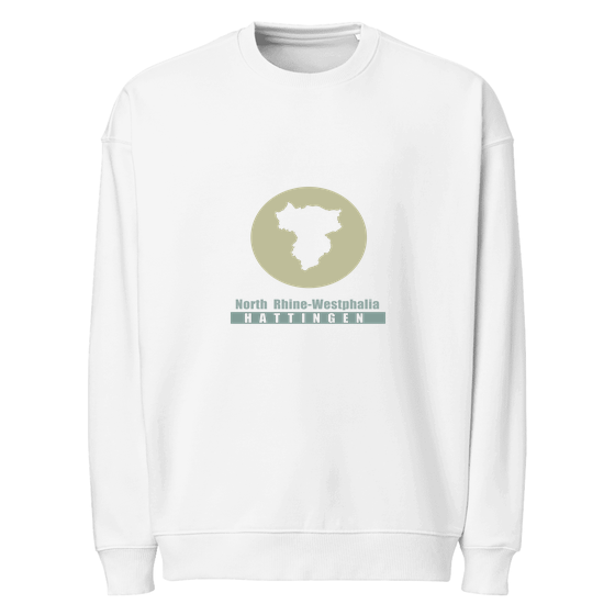 Hattingen Sweatshirt mit Minimal Moon-Design (Weiß)