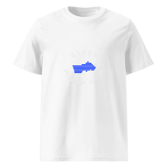 Herne T-Shirt mit Minimal Coordinates-Design (Weiß)