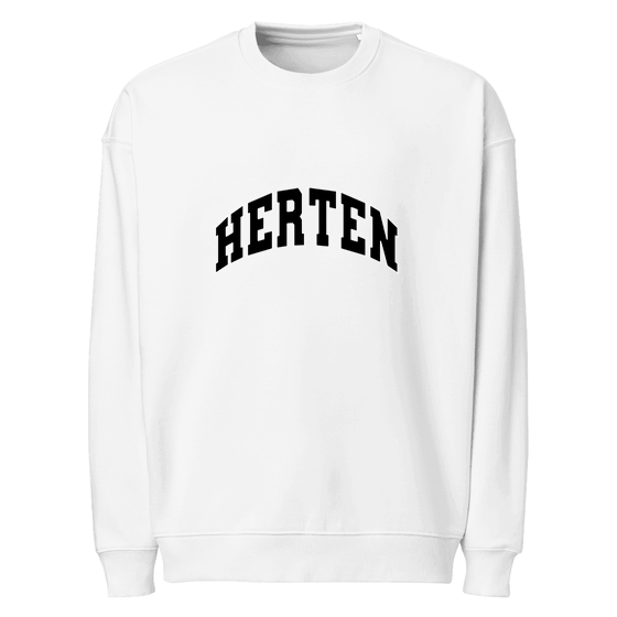 Herten Sweatshirt mit Varsity3-Design (Weiß)