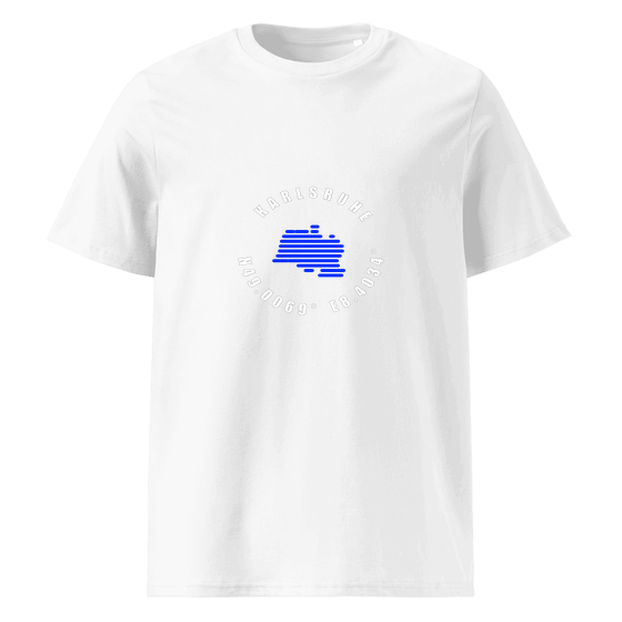 Karlsruhe T-Shirt mit Minimal Coordinates-Design (Weiß)