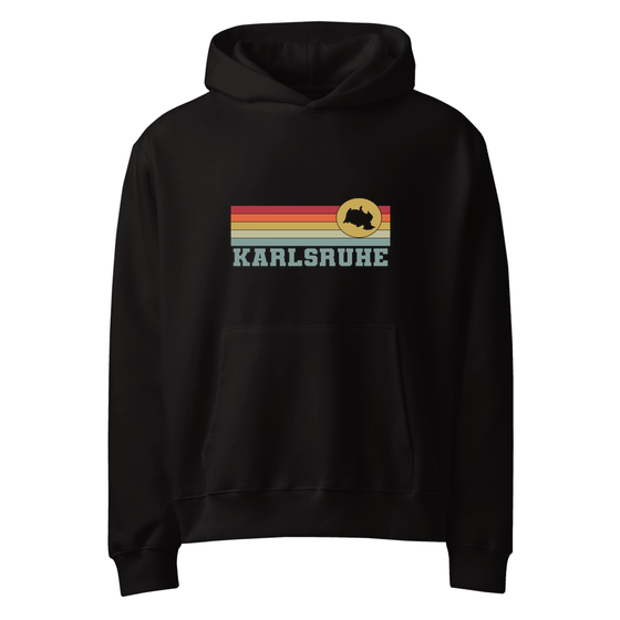 Karlsruhe Hoodie mit Varsity Rainbow-Design (Schwarz)
