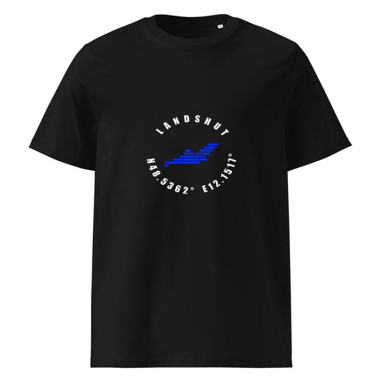 Landshut T-Shirt mit Minimal Coordinates-Design (Schwarz)