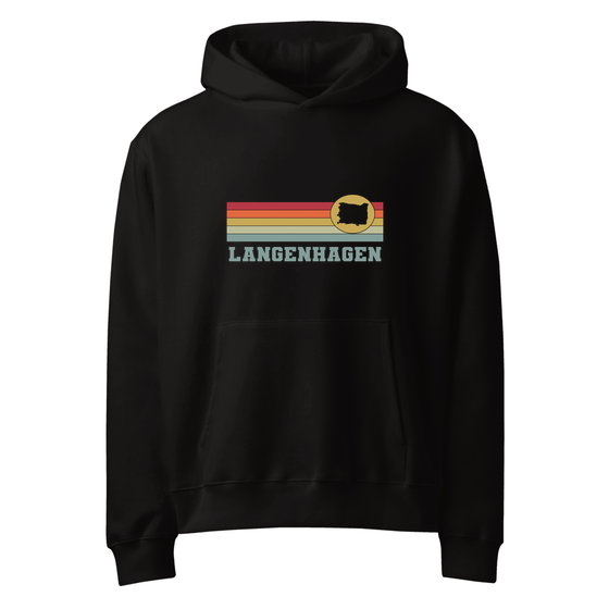 Langenhagen Hoodie mit Varsity Rainbow-Design (Schwarz)