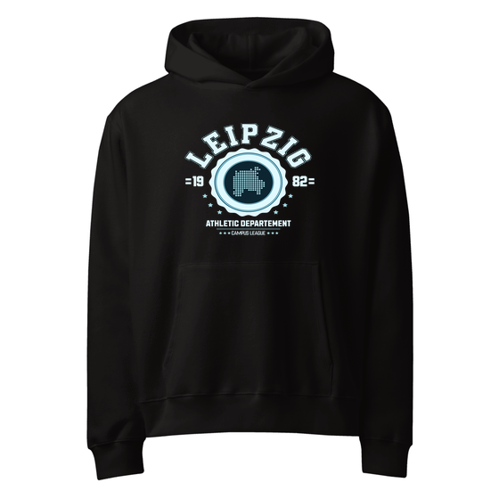 Leipzig Hoodie mit Varsity Hero-Design (Schwarz)