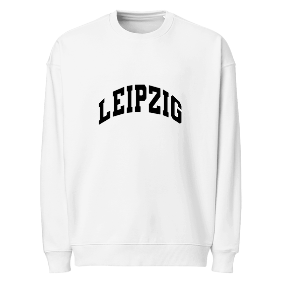 Leipzig Sweatshirt mit Varsity3-Design (Weiß)