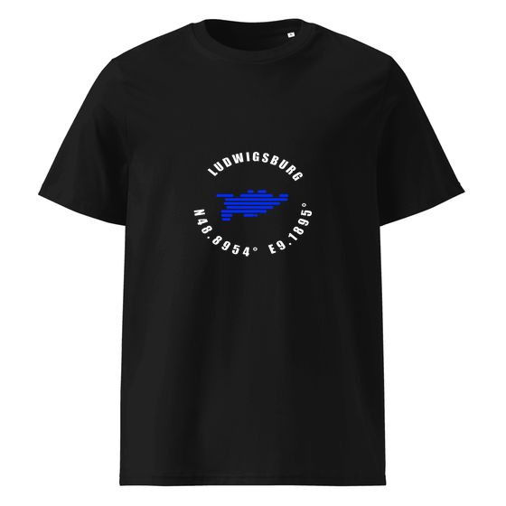 Ludwigsburg T-Shirt mit Minimal Coordinates-Design (Schwarz)