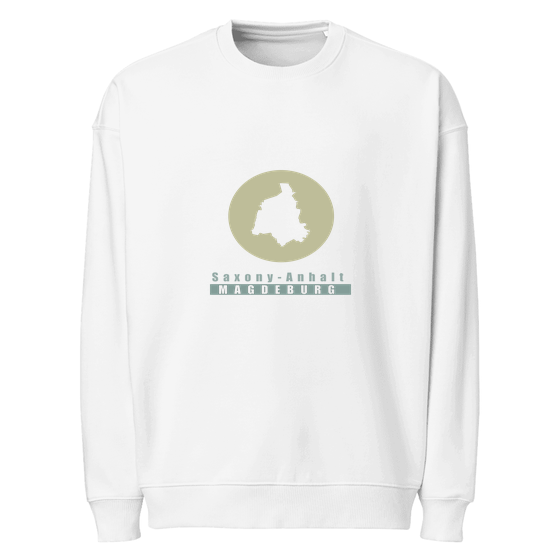 Magdeburg Sweatshirt mit Minimal Moon-Design (Weiß)