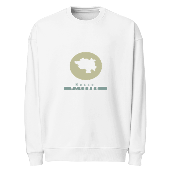 Marburg Sweatshirt mit Minimal Moon-Design (Weiß)