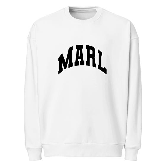 Marl Sweatshirt mit Varsity3-Design (Weiß)