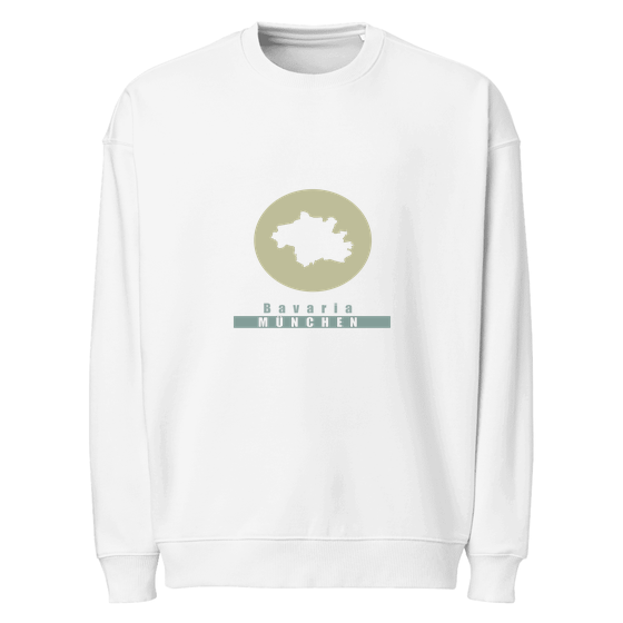 München Sweatshirt mit Minimal Moon-Design (Weiß)