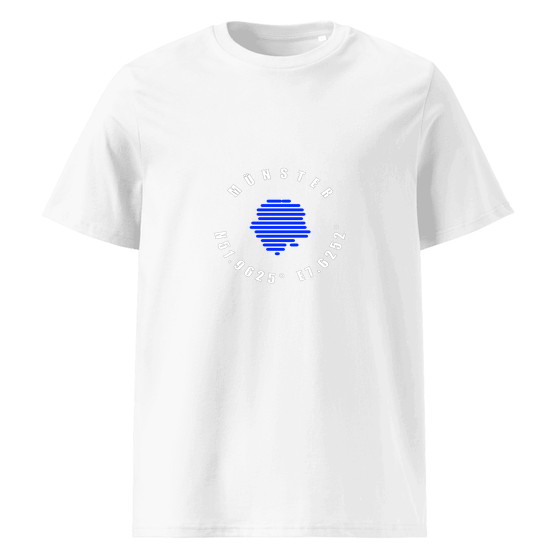 Münster T-Shirt mit Minimal Coordinates-Design (Weiß)