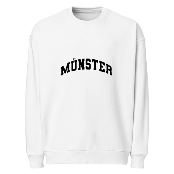Münster Sweatshirt mit Varsity3-Design (Weiß)