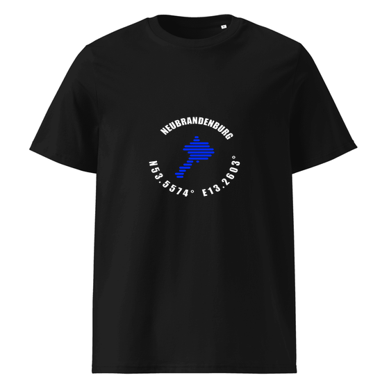 Neubrandenburg T-Shirt mit Minimal Coordinates-Design (Schwarz)