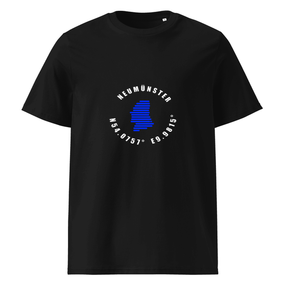 Neumünster T-Shirt mit Minimal Coordinates-Design (Schwarz)