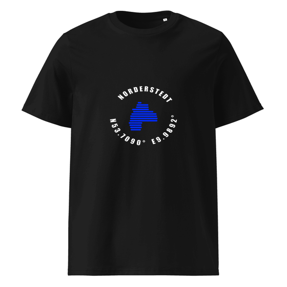 Norderstedt T-Shirt mit Minimal Coordinates-Design (Schwarz)