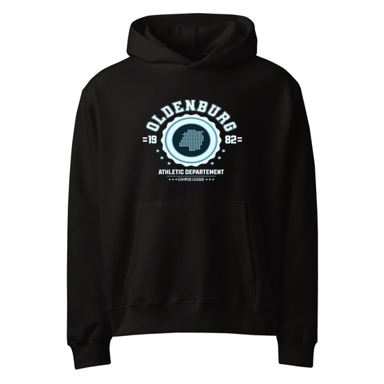 Oldenburg Hoodie mit Varsity Hero-Design (Schwarz)