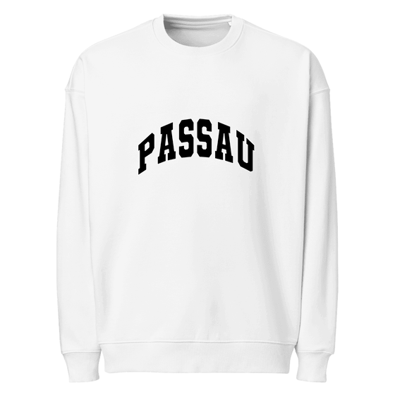 Passau Sweatshirt mit Varsity3-Design (Weiß)
