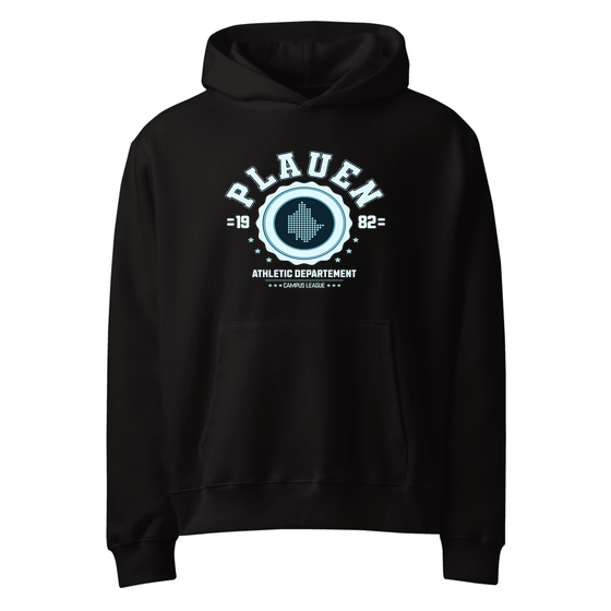 Plauen Hoodie mit Varsity Hero-Design (Schwarz)