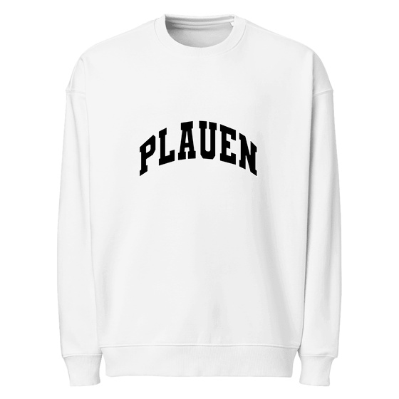 Plauen Sweatshirt mit Varsity3-Design (Weiß)