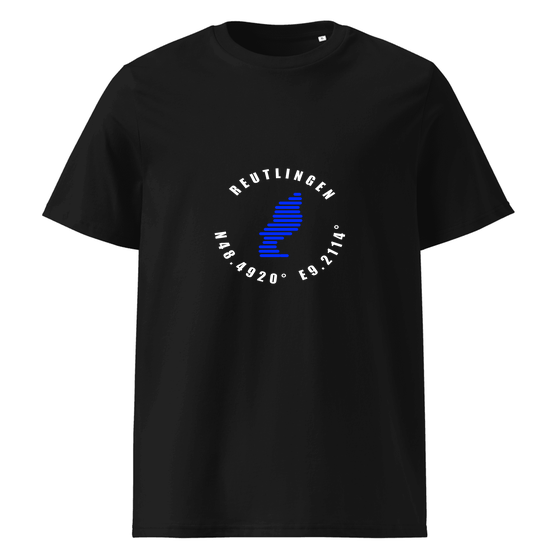 Reutlingen T-Shirt mit Minimal Coordinates-Design (Schwarz)