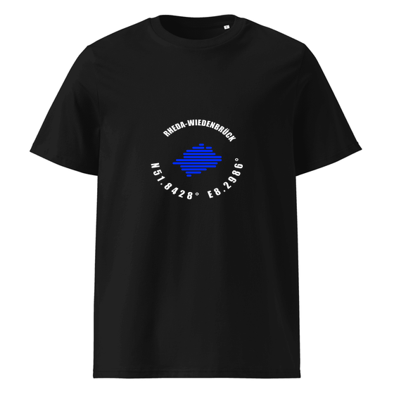 Rheda-Wiedenbrück T-Shirt mit Minimal Coordinates-Design (Schwarz)