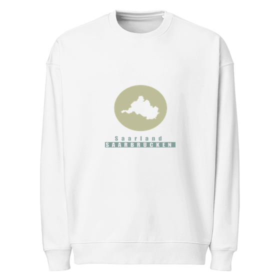 Saarbrücken Sweatshirt mit Minimal Moon-Design (Weiß)