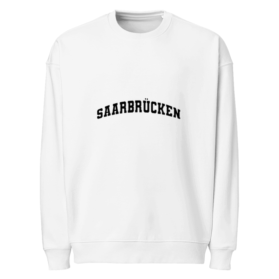 Saarbrücken Sweatshirt mit Varsity3-Design (Weiß)