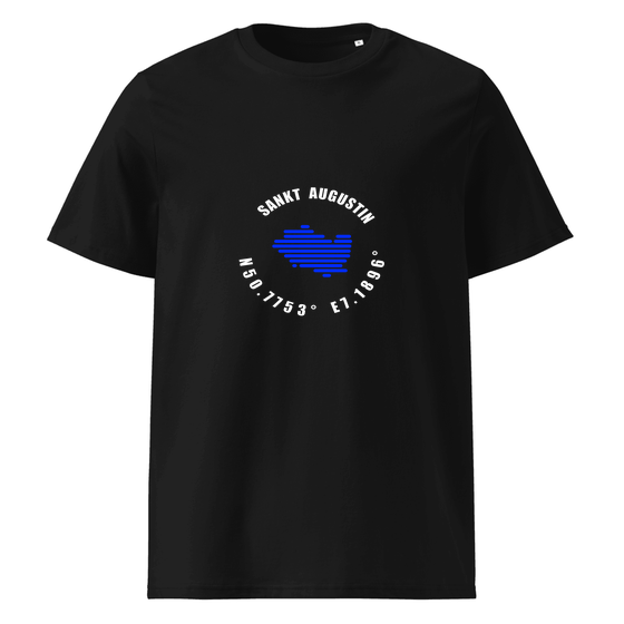 Sankt Augustin T-Shirt mit Minimal Coordinates-Design (Schwarz)