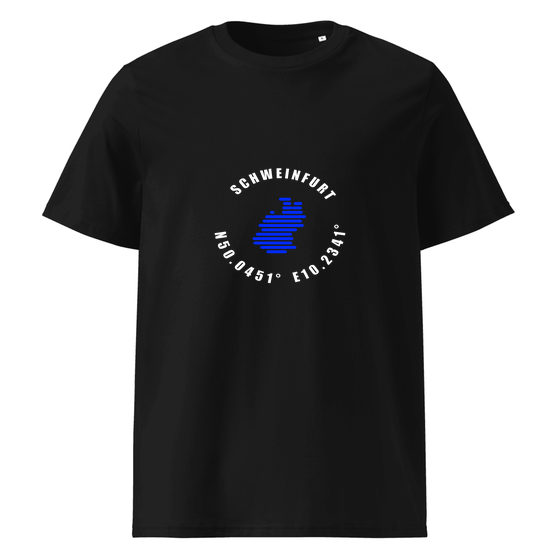 Schweinfurt T-Shirt mit Minimal Coordinates-Design (Schwarz)