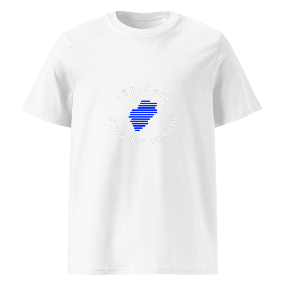 Tübingen T-Shirt mit Minimal Coordinates-Design (Weiß)