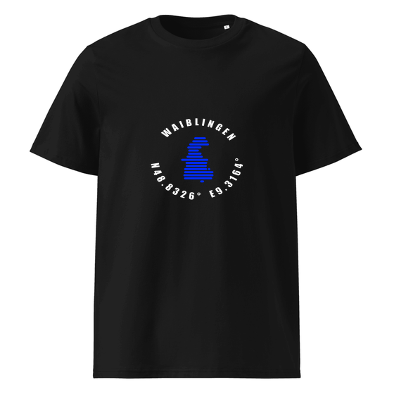 Waiblingen T-Shirt mit Minimal Coordinates-Design (Schwarz)
