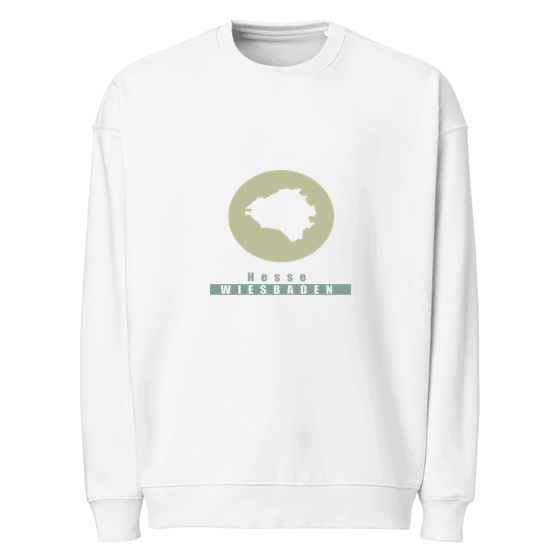 Wiesbaden Sweatshirt mit Minimal Moon-Design (Weiß)