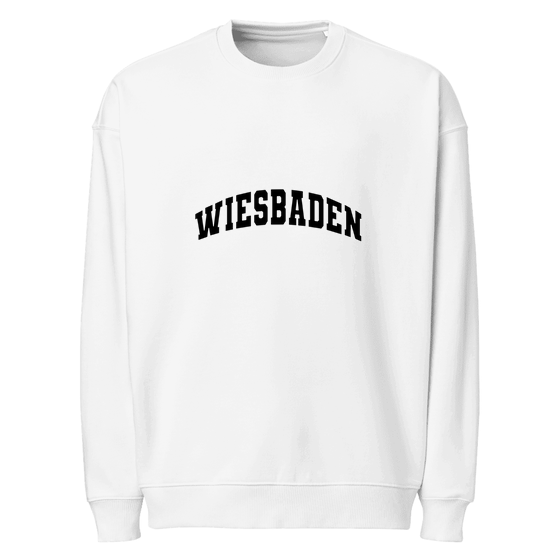 Wiesbaden Sweatshirt mit Varsity3-Design (Weiß)