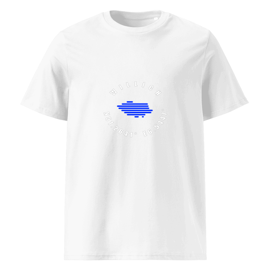 Willich T-Shirt mit Minimal Coordinates-Design (Weiß)