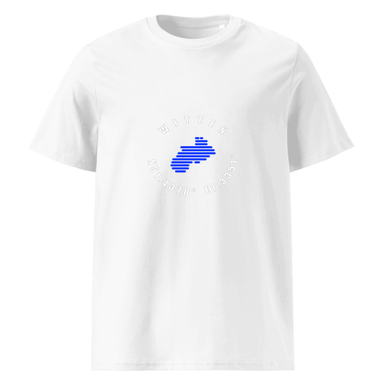 Witten T-Shirt mit Minimal Coordinates-Design (Weiß)