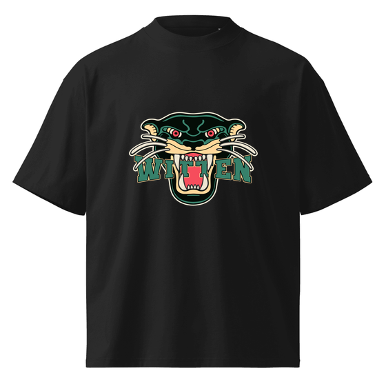 Witten T-Shirt mit Panther-Design (Schwarz)