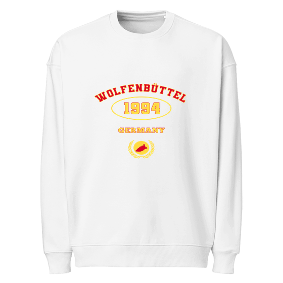 Wolfenbüttel Sweatshirt mit University 1994-Design (Weiß)