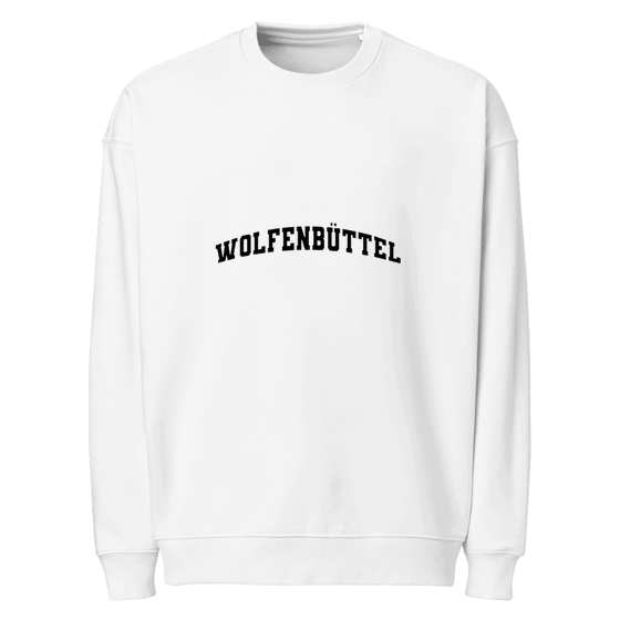 Wolfenbüttel Sweatshirt mit Varsity3-Design (Weiß)