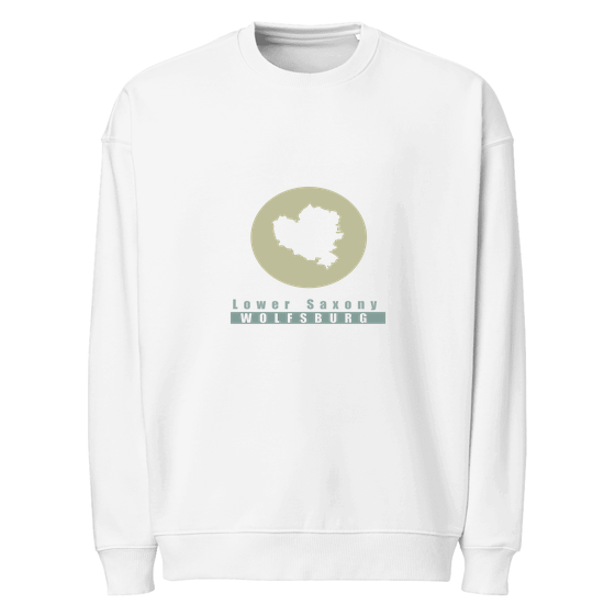 Wolfsburg Sweatshirt mit Minimal Moon-Design (Weiß)