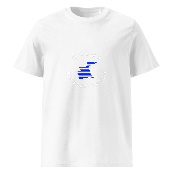Worms T-Shirt mit Minimal Coordinates-Design (Weiß)