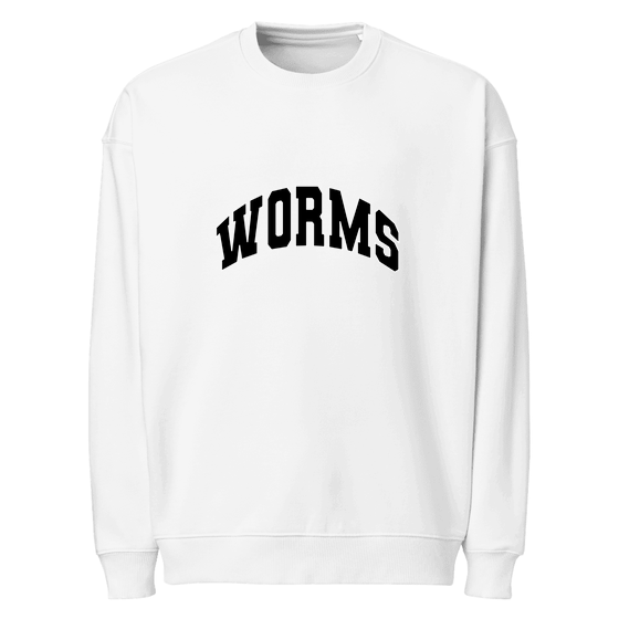 Worms Sweatshirt mit Varsity3-Design (Weiß)