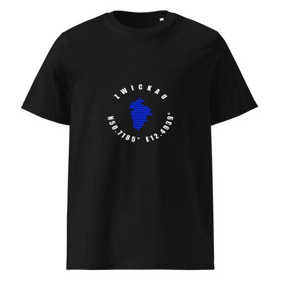 Zwickau T-Shirt mit Minimal Coordinates-Design (Schwarz)