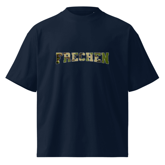 Oversized Unisex Bio-T-Shirt mit breitem Kragen für Frechen
