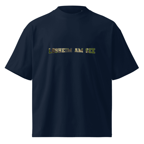 Oversized Unisex Bio-T-Shirt mit breitem Kragen für Losheim am See